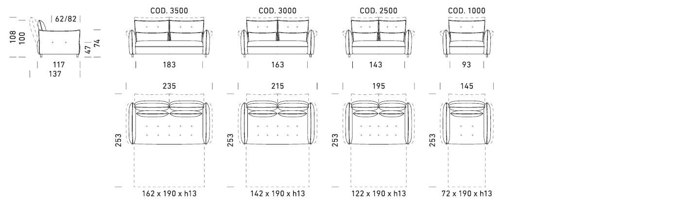 Двуспальный диван-кровать из ткани Dienne Salotti Новости 2025 ARCH-00084114 - Вид №6