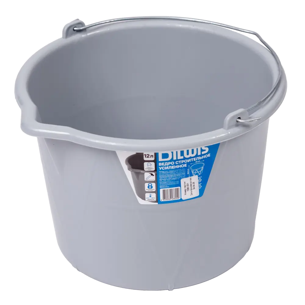 Усиленное строительное ведро Dilwis 12 л с мерной шкалой 89396983 STLM-1567731