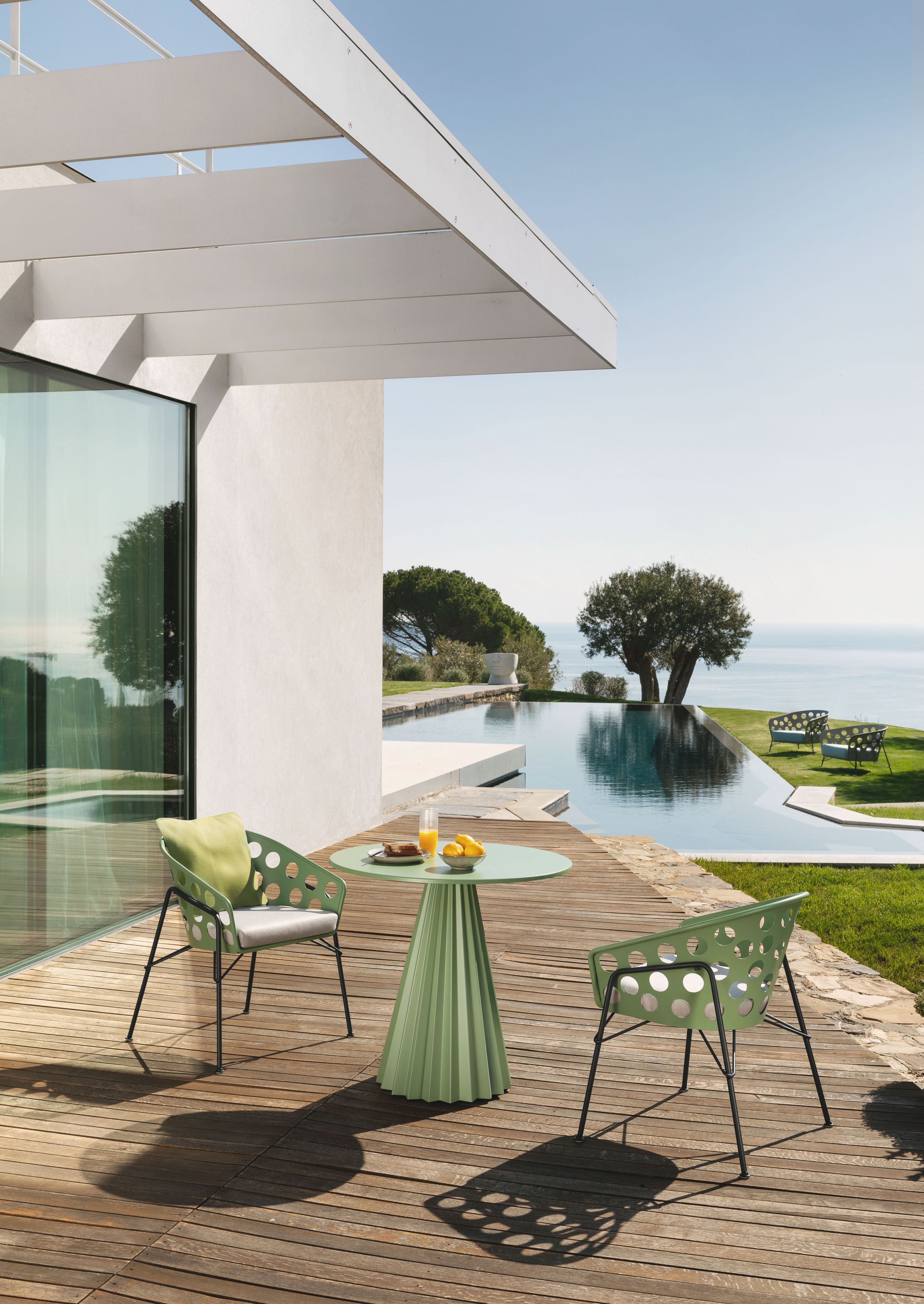 Круглый металлический стол Midj плиссе ARCH-00069697 - Вид №1