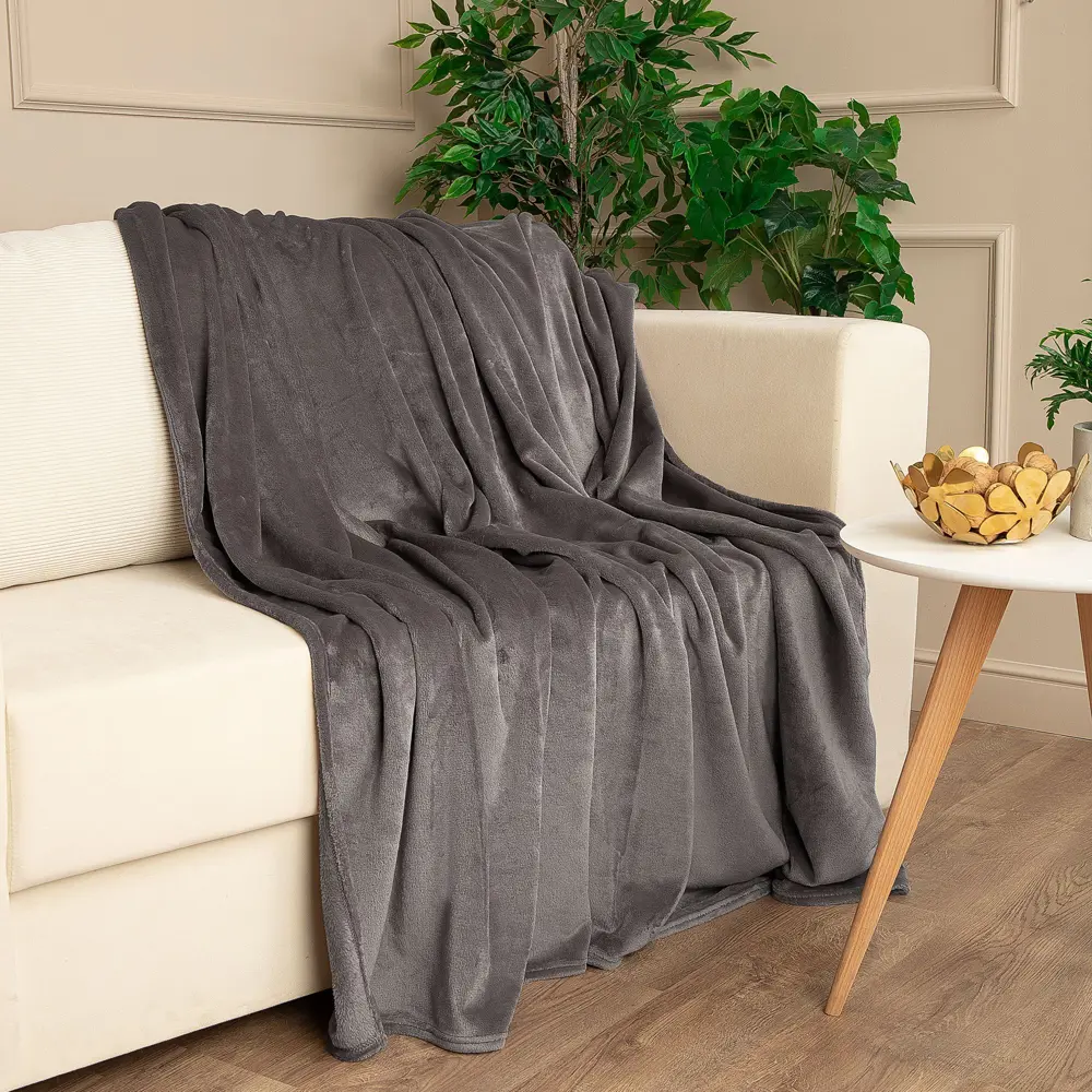 Плед Flandria 200x220 см микрофибра цвет серо-коричневый 89368074 STLM-2119668 Santreyd - Вид №5