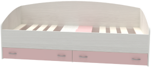 91155233 Кровать Кадет с выкатными ящиками 203.2x75x93.2 см цвет розовый/белое дерево STLM-0503004 КАРИВИ