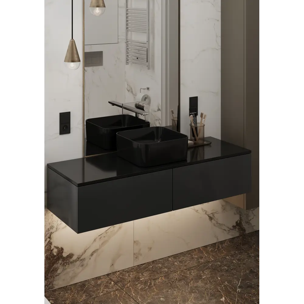 Столешница в ванную Scandi SC-120C 47x120x4 см литьевой мрамор цвет черный 83603367 STLM-2141491 Santreyd - Вид №4