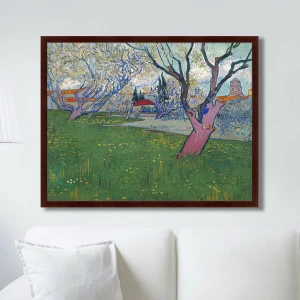 Картина: View of Arles with Trees in Blossom, 1889г. КАРТИНЫ В КВАРТИРУ  264104 Разноцветный