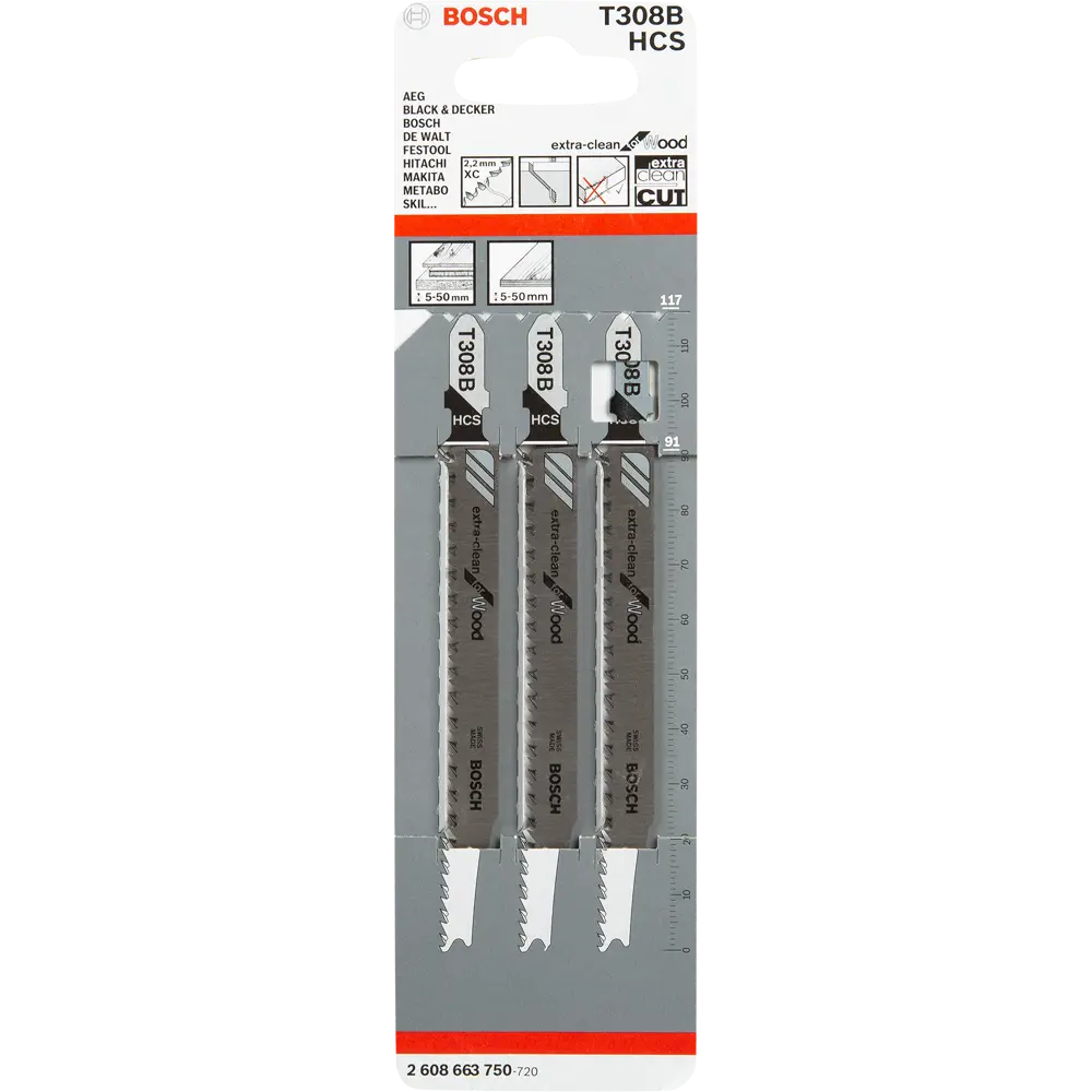 Пилки для лобзика по дереву T308B Bosch, 3 шт BOSCH PROFESSIONAL STLM-2167361 - Вид №3