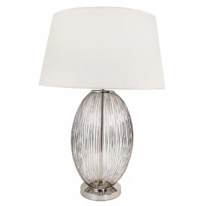 Настольная лампа Bo Oval Cage от RVAstley 5536 RVASTLEY ВАЗА 061666 Белый;прозрачный;хром
