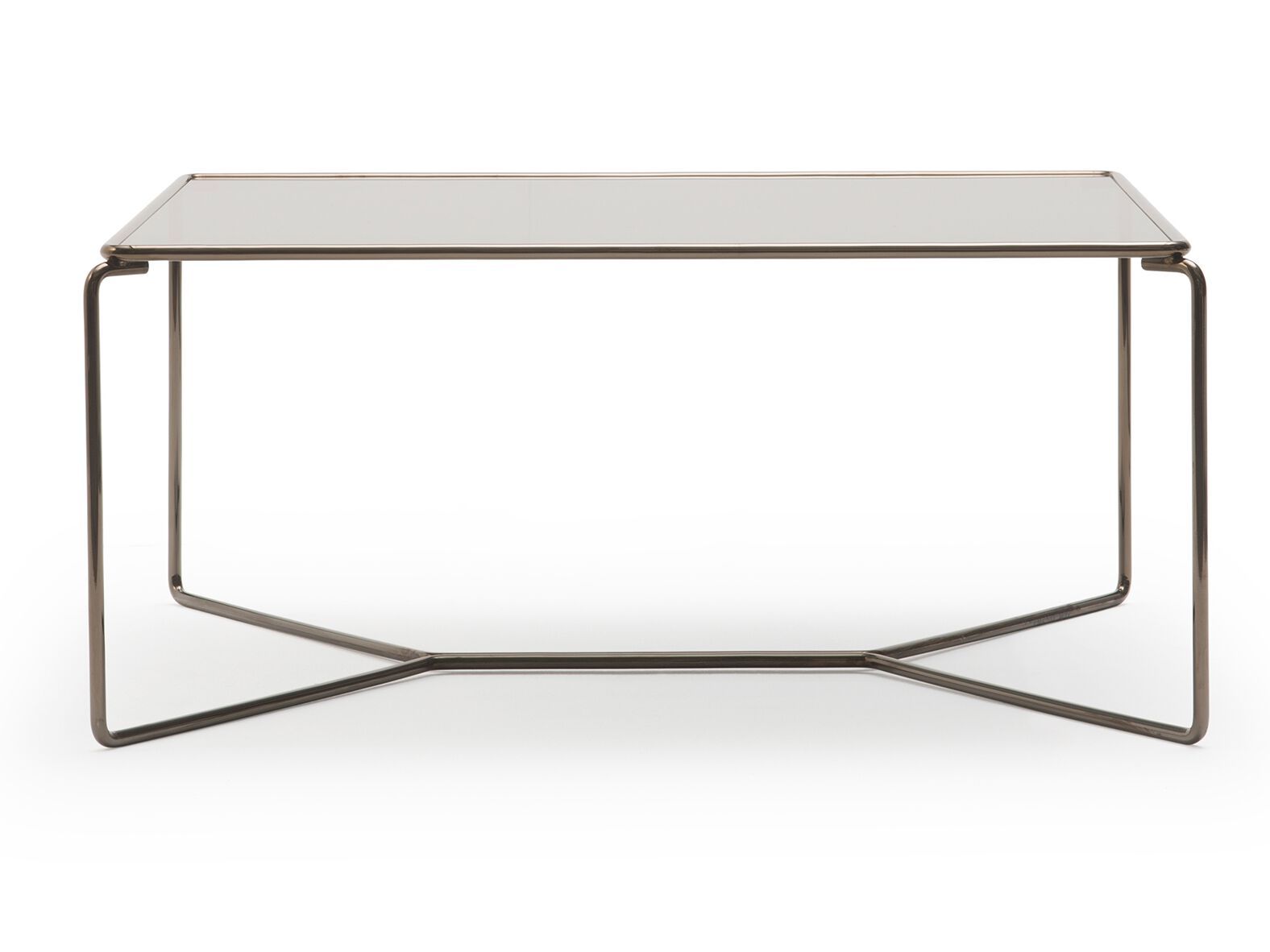 Стальной низкий прямоугольный журнальный столик Billiani ARCH-00024859