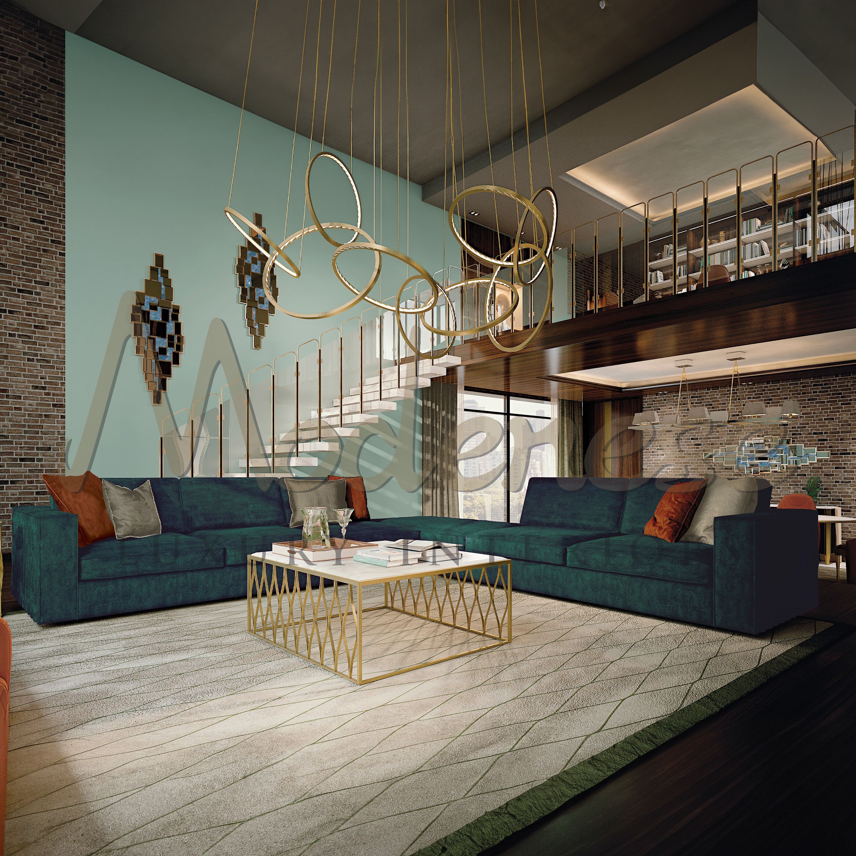 Угловой диван из ткани на 5 мест Modenese Luxury Interiors LUXE TOUCH ARCH-00037675 - Вид №3