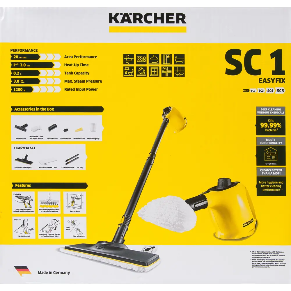 Пароочиститель Karcher SC 1 Easyfix, 1200 Вт, 3 бар 82409096 STLM-2076368  - Вид №5