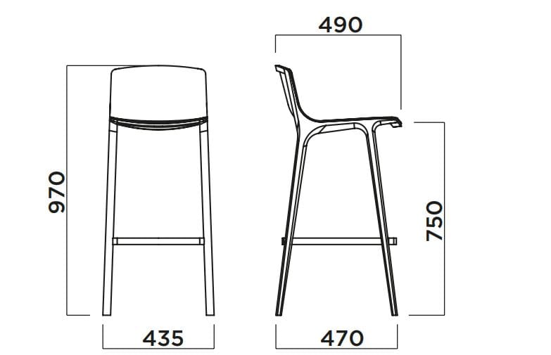 Высокий деревянный стул Infiniti Seame ARCH-00069345 - Вид №2