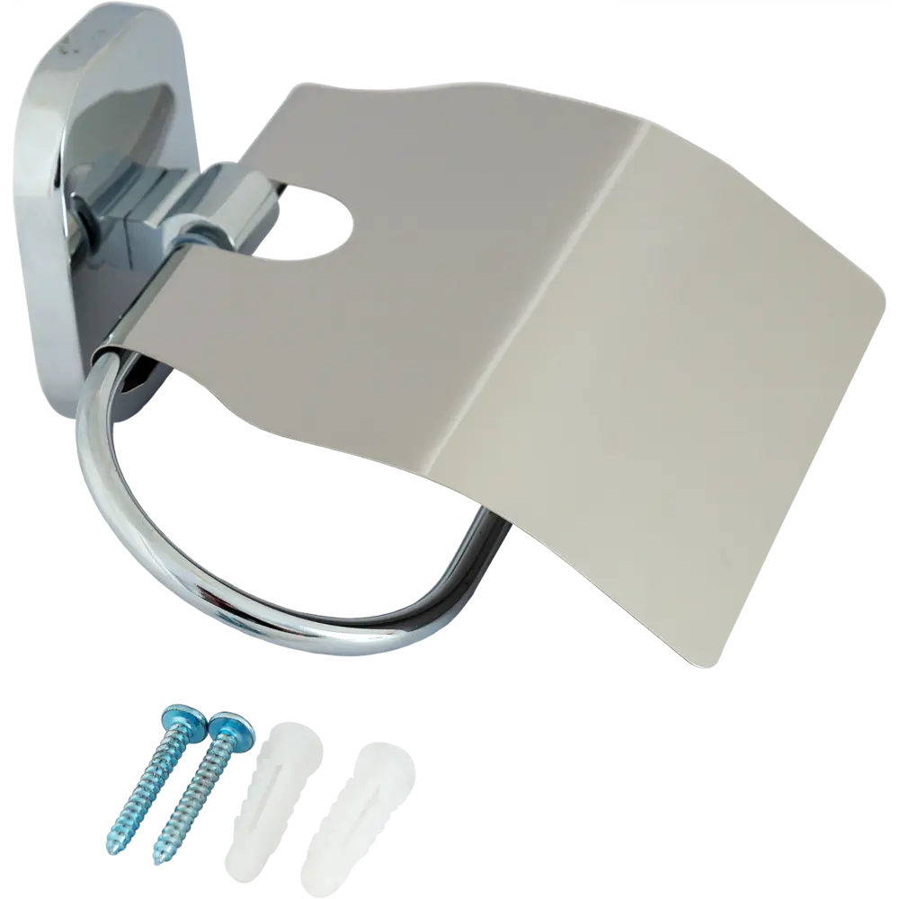 Держатель для туалетной бумаги Mr Penguin Квадрат с крышкой цвет хром STLM-2156258 - Вид №3