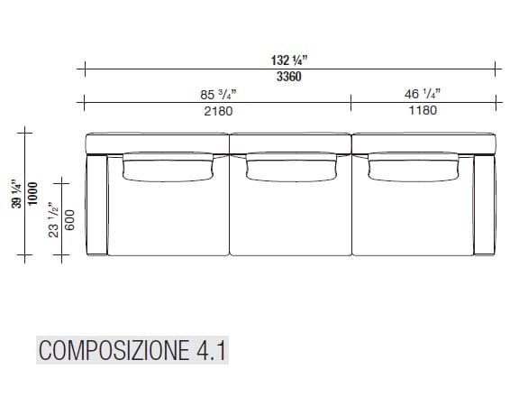 Угловой диван из ткани с полуостровом Lema Venise ARCH-00125173 - Вид №26
