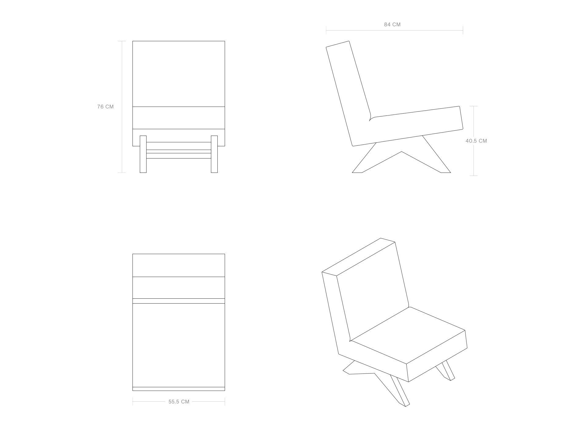Тканевое кресло без подлокотников Phantom Hands Zanav ARCH-00046156 - Вид №2