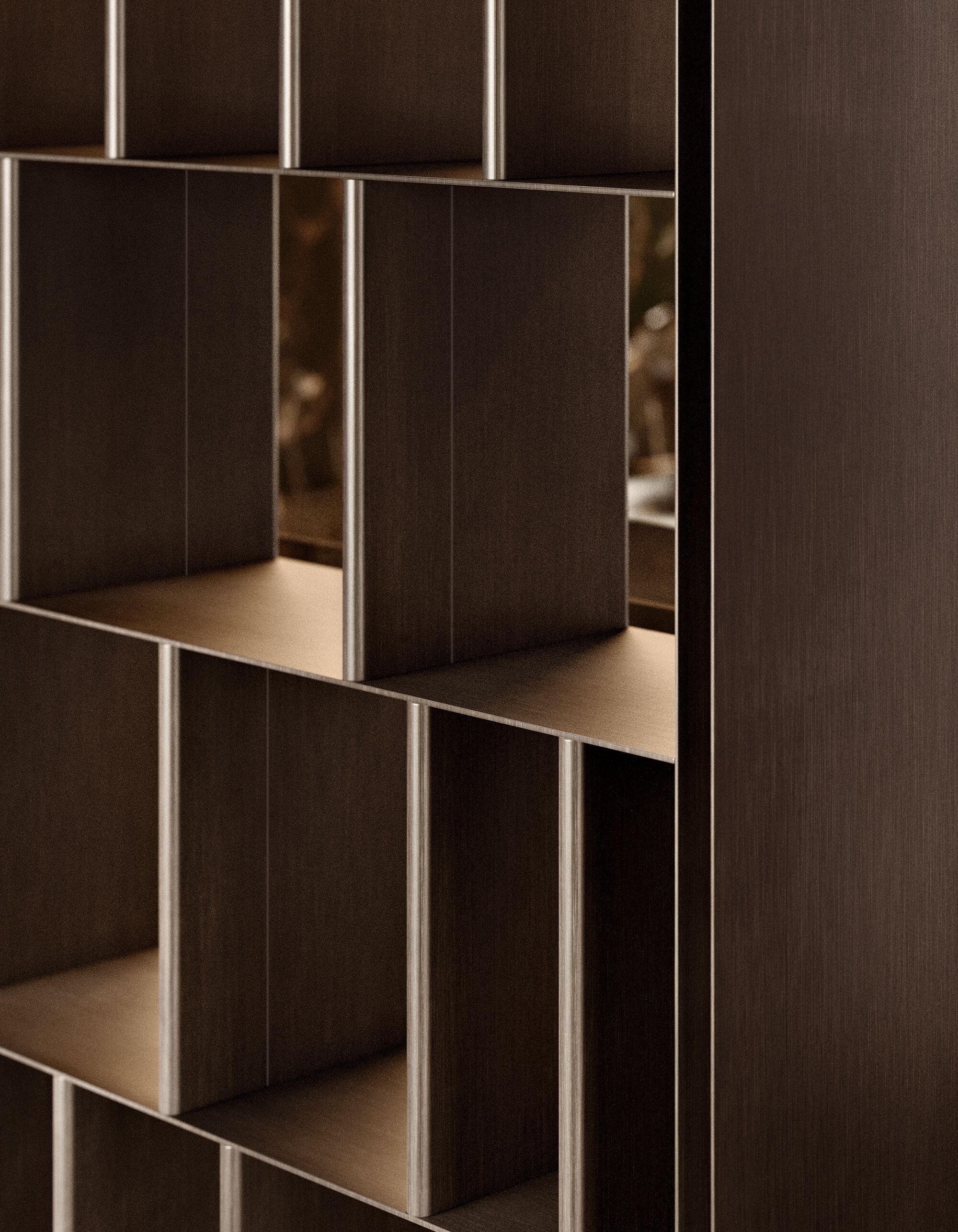 Металлический книжный шкаф с креплением пол-потолок Falper ENIGMA ARCH-00063286 - Вид №1