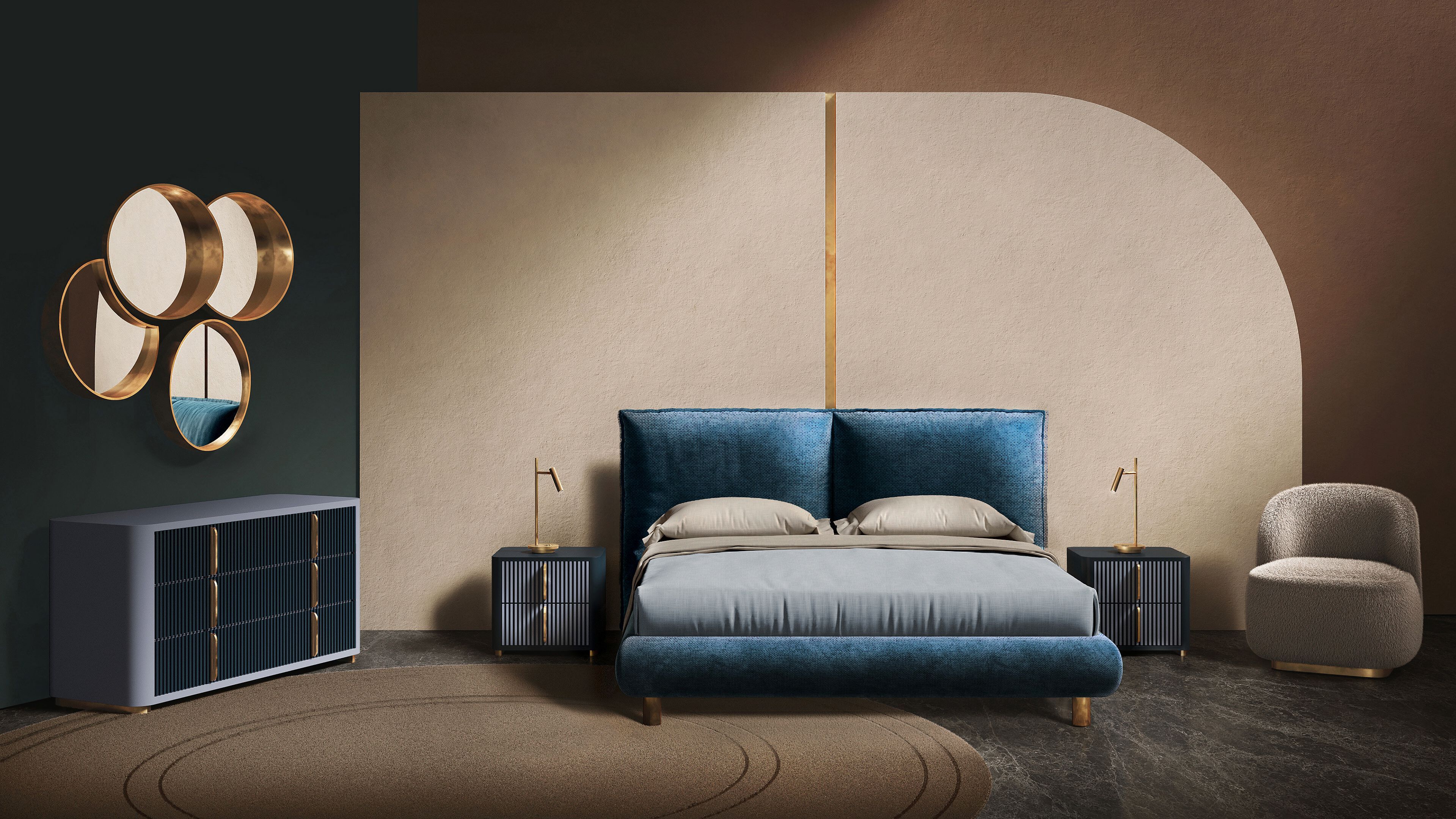 Двуспальная кровать с мягким изголовьем CASA +39 ENCORE Italia ARCH-00066320 - Вид №1