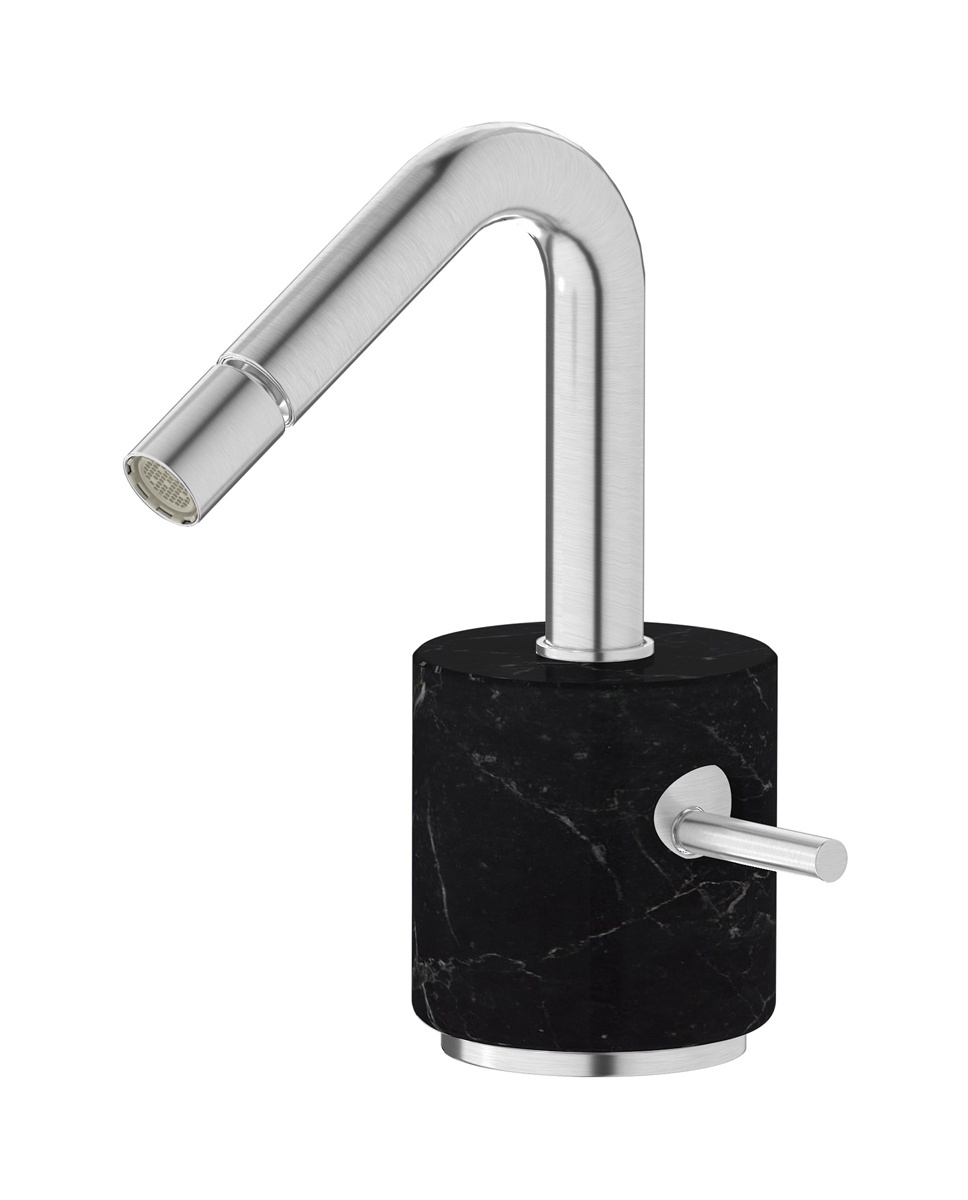 Смеситель для биде на 1 отверстие в комплекте с донным клапаном. WE ARE IB mr220ss_2 Brushed Nickel Marmo