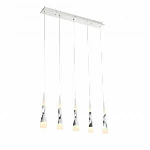 Подвесной светильник светодиодный белый Bochie SL405.103.05 ST LUCE ДИЗАЙНЕРСКИЕ, BOCHIE 00-3890136 Белый;хром