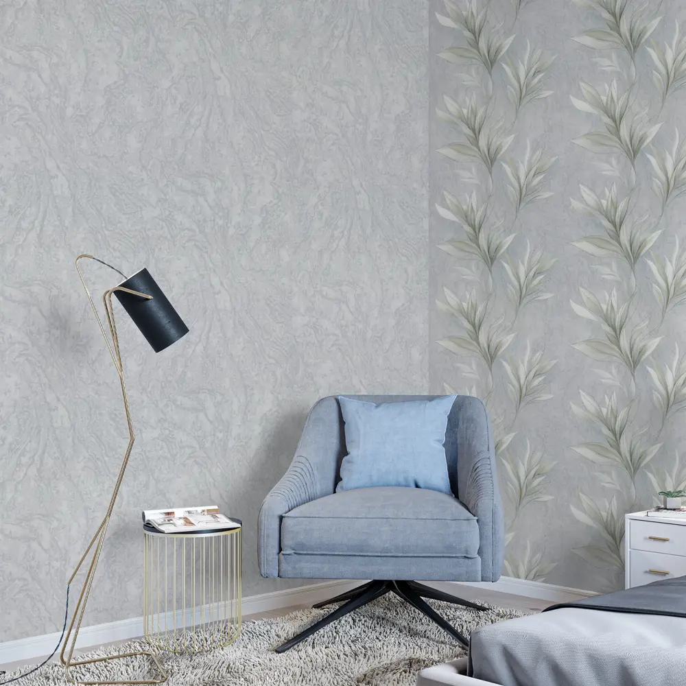 Обои флизелиновые Palitra Life Dora серые 1.06 м PL72620-44 STLM-2194721 - Вид №5