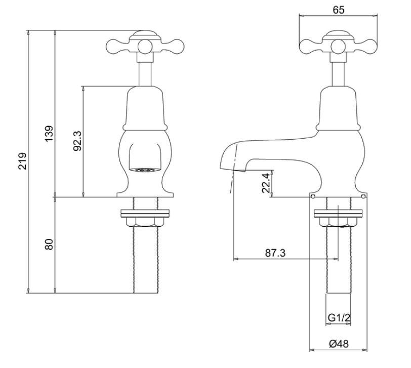 Смеситель для раковины с 2 отверстиями Burlington CLAREMONT ARCH-00029245 - Вид №12