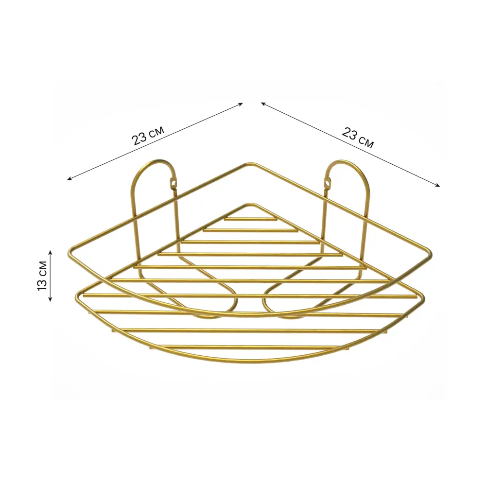 Полка для ванной Lemer Nil одноярусная 23x23 см металл цвет золото STLM-2177774 - Вид №8