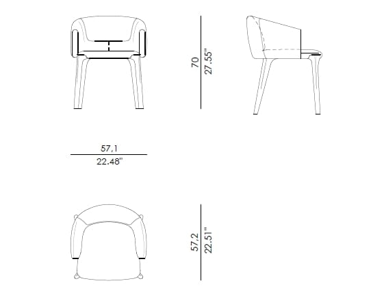 Кожаный мягкий стул Enne ANGELIT ARCH-00108665 - Вид №9