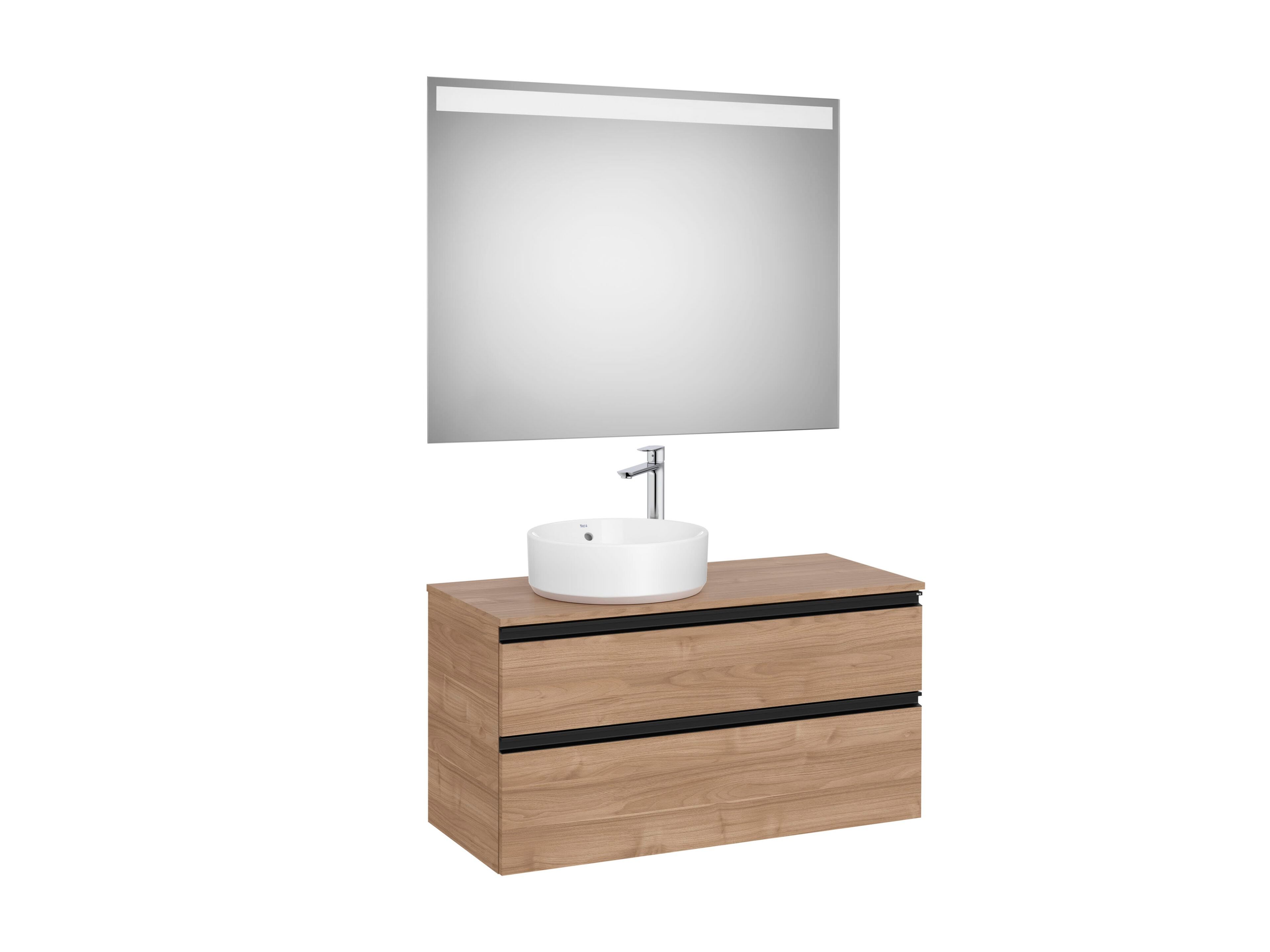 Деревянный шкаф для умывальника с зеркалом и столешницей Roca The Gap ARCH-00120591