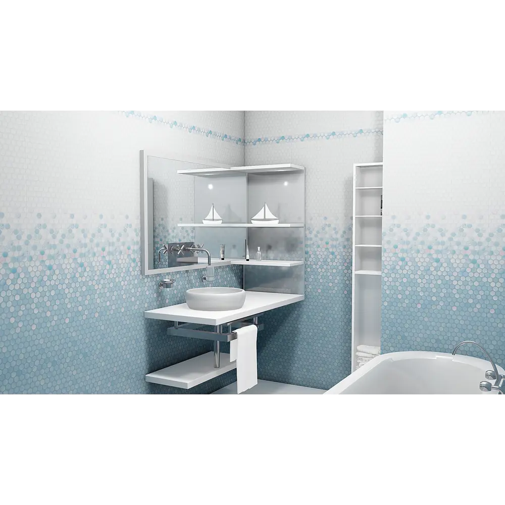 Стеновая панель ПВХ Бризоль 2700x250x8 мм голубой 0.675 м² КРОНАПЛАСТ STLM-2009192 - Вид №4