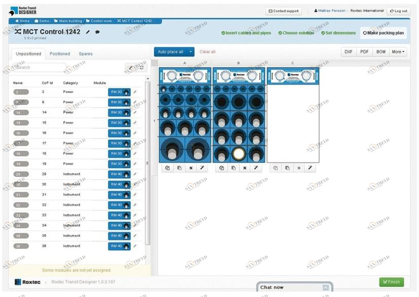 Roxtec Italia Программное обеспечение для проектирования кабельных и трубных переходов sun-id-1480844