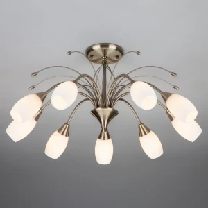 Люстра Eurosvet Ginevra 22080/9, 9 ламп, 29 м², цвет бронза