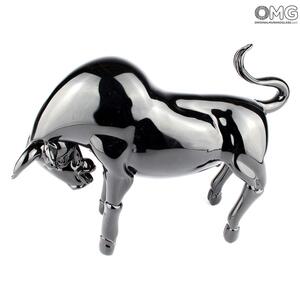 3231 ORIGINALMURANOGLASS Скульптура " Черный буйвол" - автор Alessandro Barbaro - Original Murano Glass 28 см