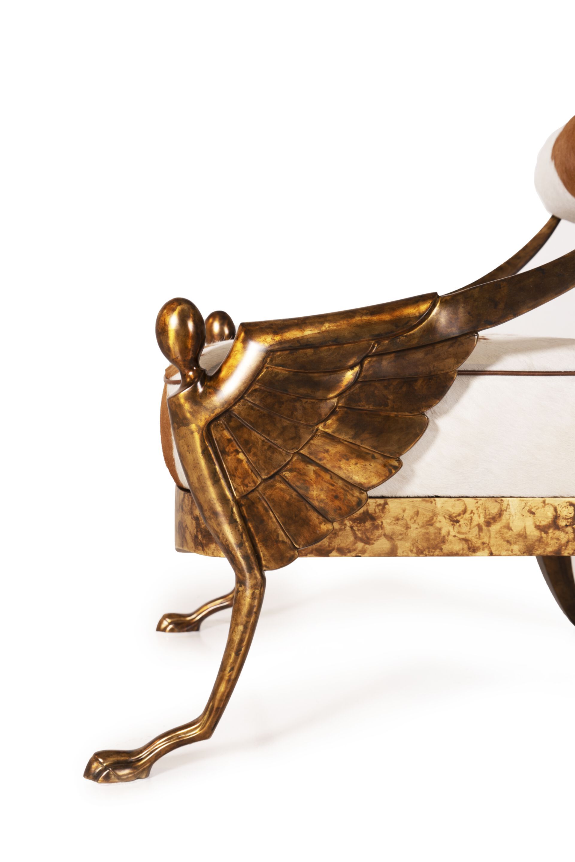 Кресло из кожи пони и гравированной латуни Mantellassi 1926 OVER ARCH-00030543 - Вид №6