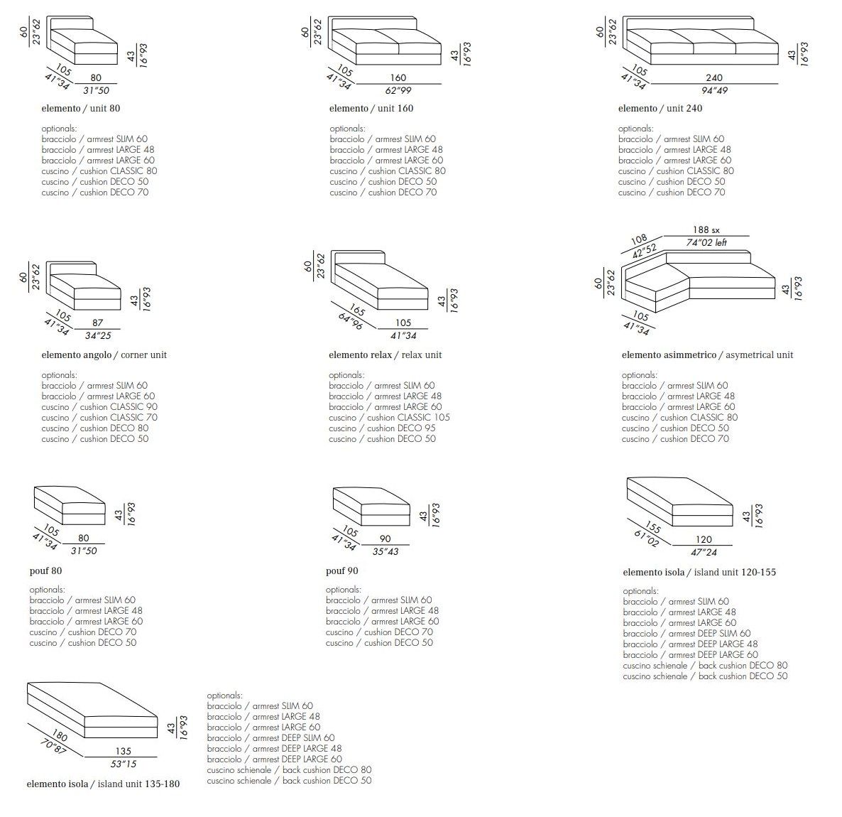 Съемный диван из ткани Meridiani Harold ARCH-00130925 - Вид №10