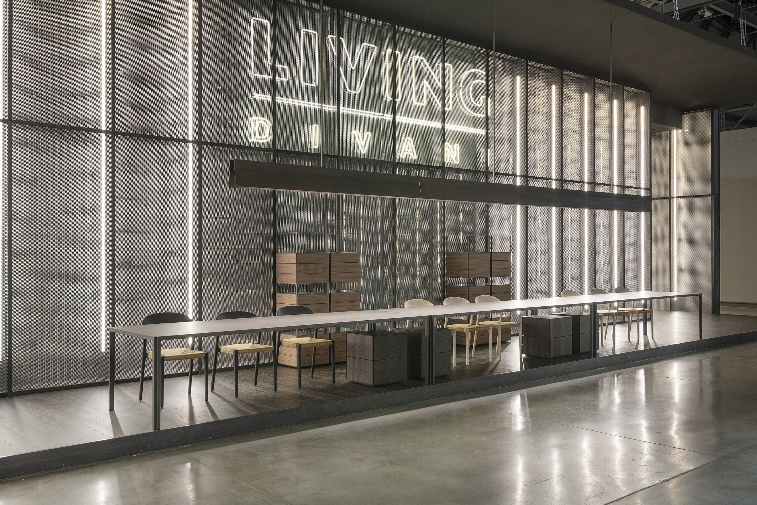 Стальная и деревянная квадратная прикроватная тумбочка с ящиками Living Divani Halfsquare ARCH-00012369 - Вид №1