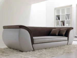 CorteZari 3-х местный кожаный диван Zoe silver 652