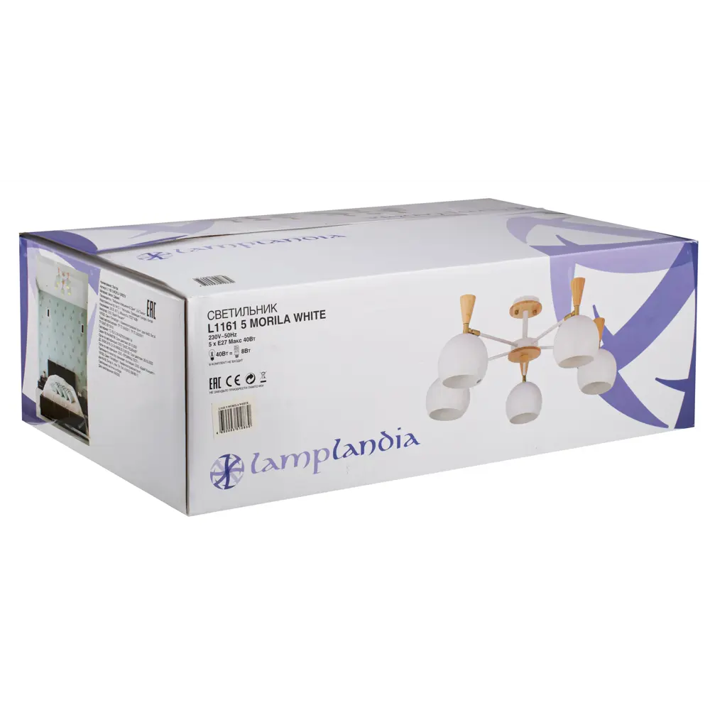 Люстра L1161-5 Morila white 5xЕ27x40 Вт цвет белый LAMPLANDIA STLM-2153504 - Вид №6