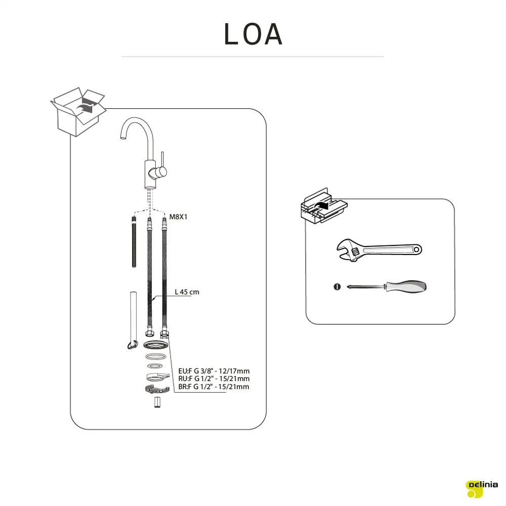 Смеситель DELINIA Loa для кухни с высоким С-образным изливом 84752049 STLM-1370173 - Вид №11