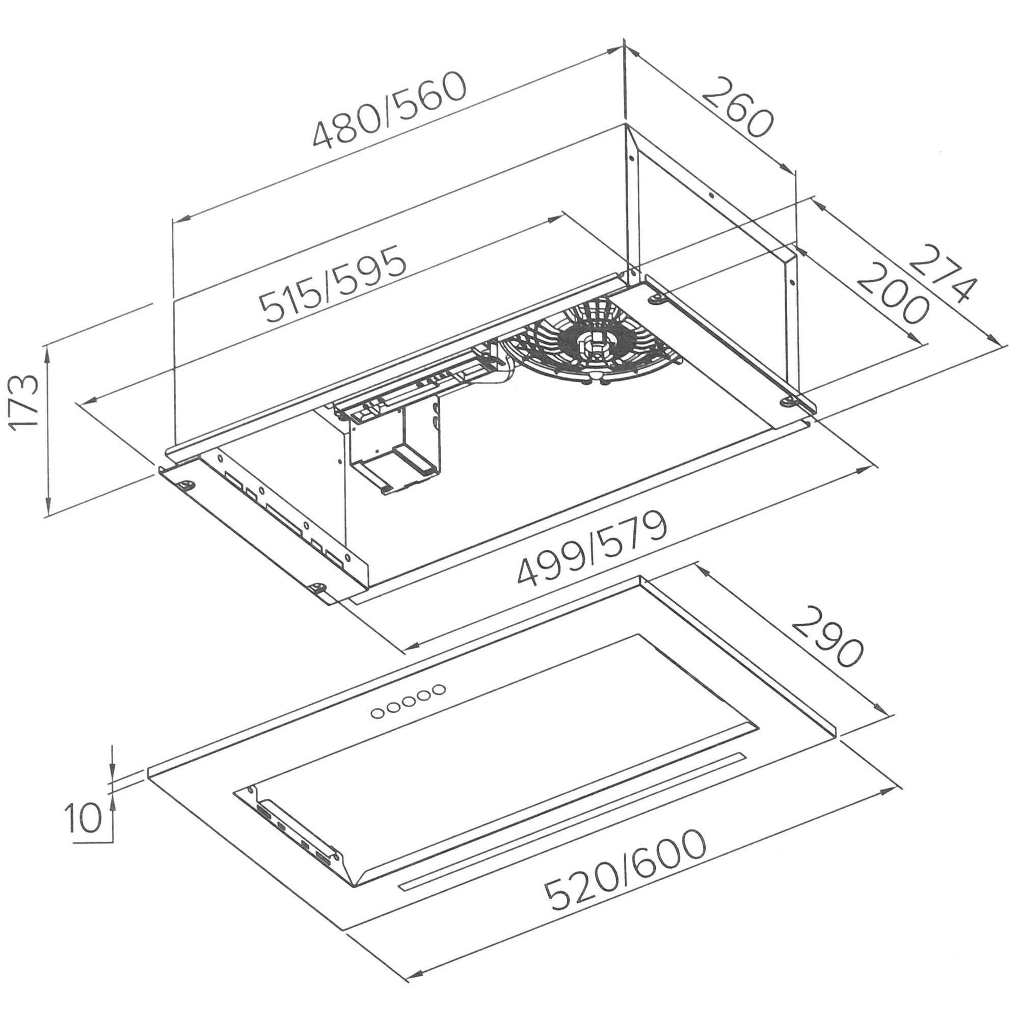 5410204 Вытяжка полновстраиваемая DEXP SB60W белый STDN-0124139 - Вид №8