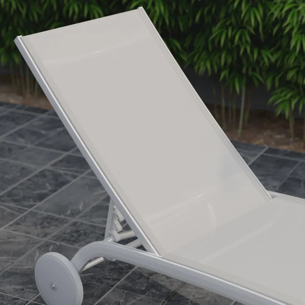 Шезлонг Naterial Lyra II 207x63x95 см алюминий/текстилен белый STLM-2136262 - Вид №19