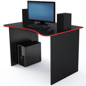 Стол компьютерный 1100 Черный/Красный 110х73.2х74 см лдсп цвет черный ДИЗАЙН ФАБРИКА Surf