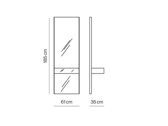 Прямоугольное настенное зеркало с контейнером Kendo Mobiliario Grey ARCH-00128835 - Вид №8
