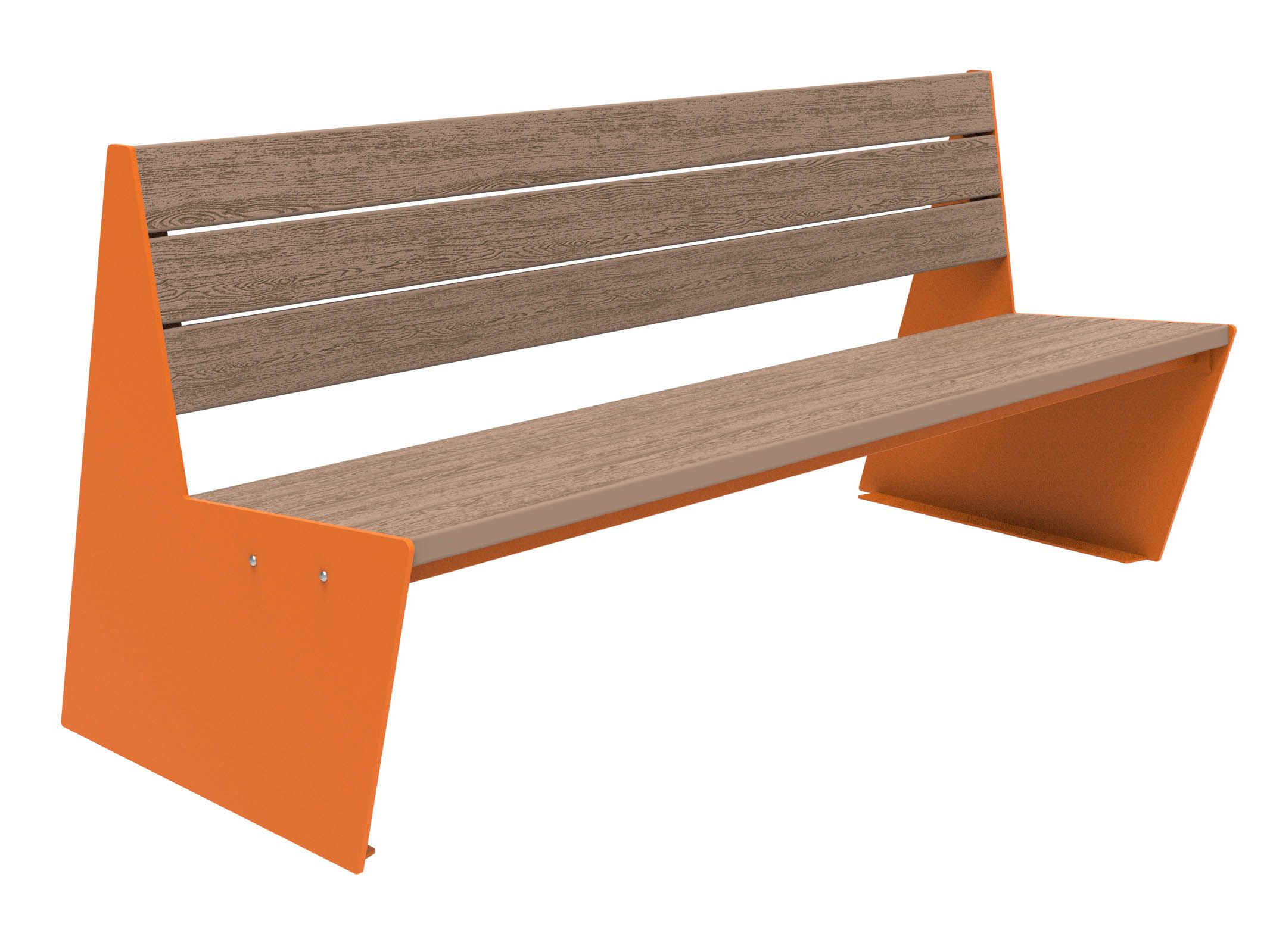 Скамья WPC со спинкой Lazzari Sharp ARCH-00095832