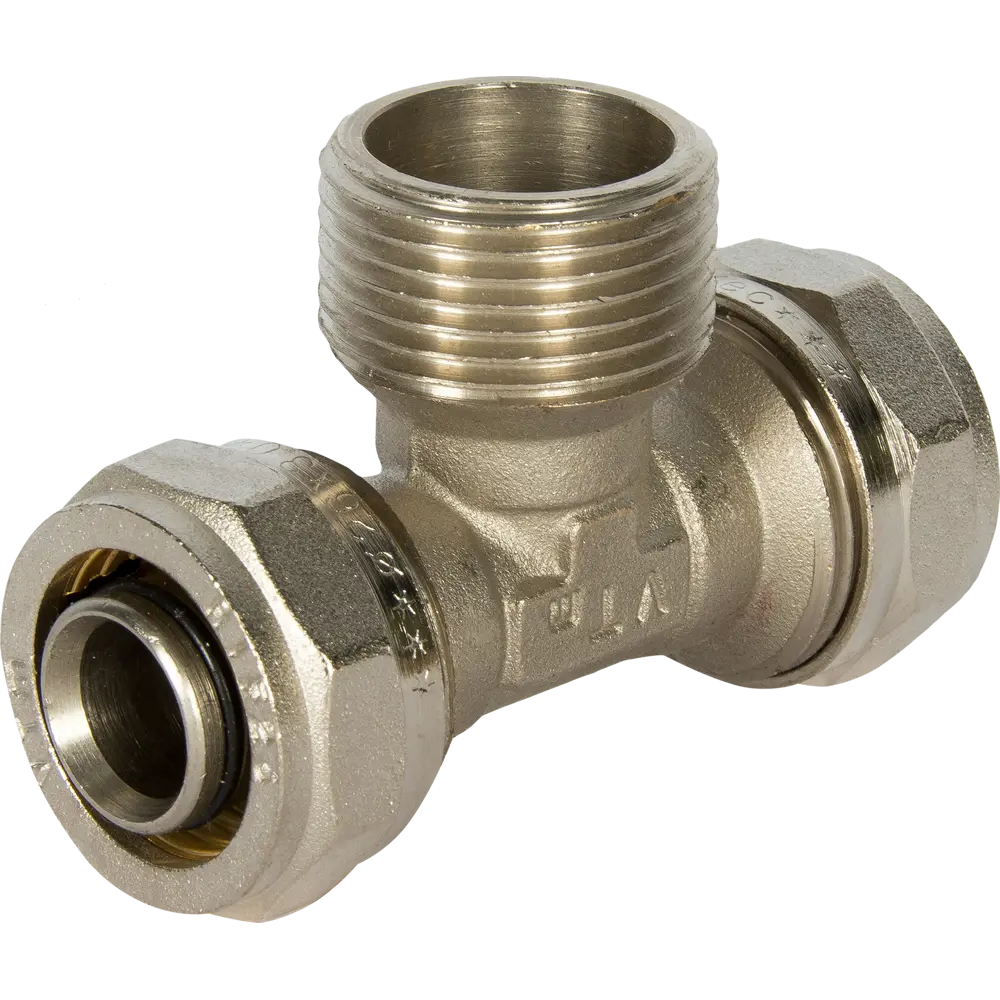 Тройник обжимной Valtec 26мм с резьбой 1" - надежное соединение для труб 10520405 STLM-0000585