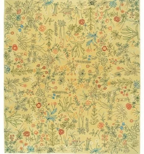 Driade Квадратный шерстяной коврик с цветами