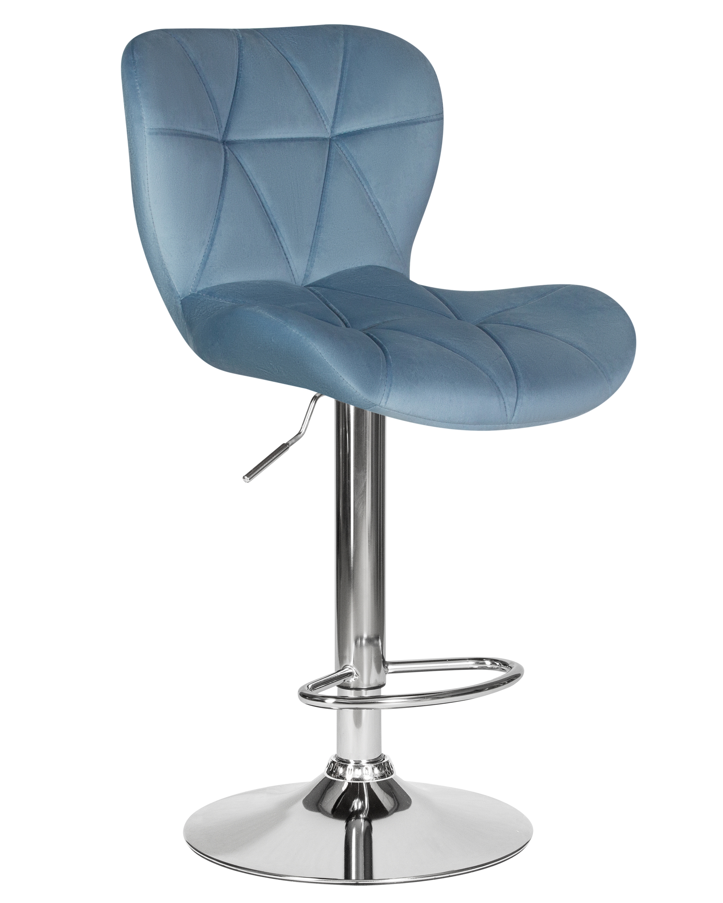 90297583 Барный стул Barny LM 46х89х54см велюр цвет голубой STLM-0173493 DOBRIN