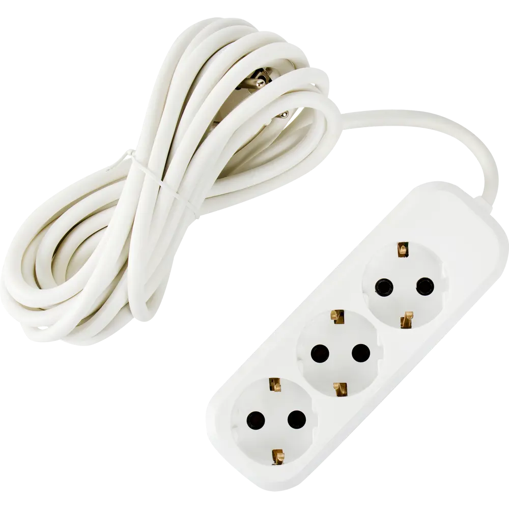 Удлинитель с заземлением для бытовой техники 3 розетки 5 м цвет белый Santreyd STLM-2193074