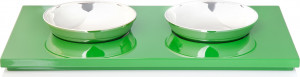 10538416 Schiavon Набор из 2 чаш с подставкой 44см "Дизайн-микс, Берлино" (зеленый лак) Посеребрение