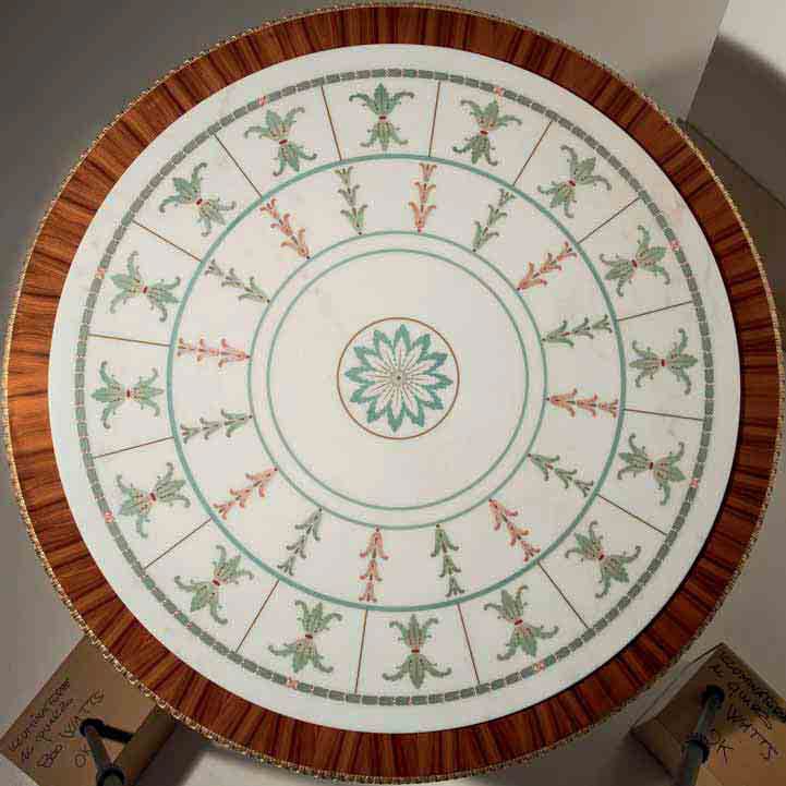 Круглый стол из розового дерева с мраморной столешницей OAK Галерея ARCH-00034450 - Вид №1