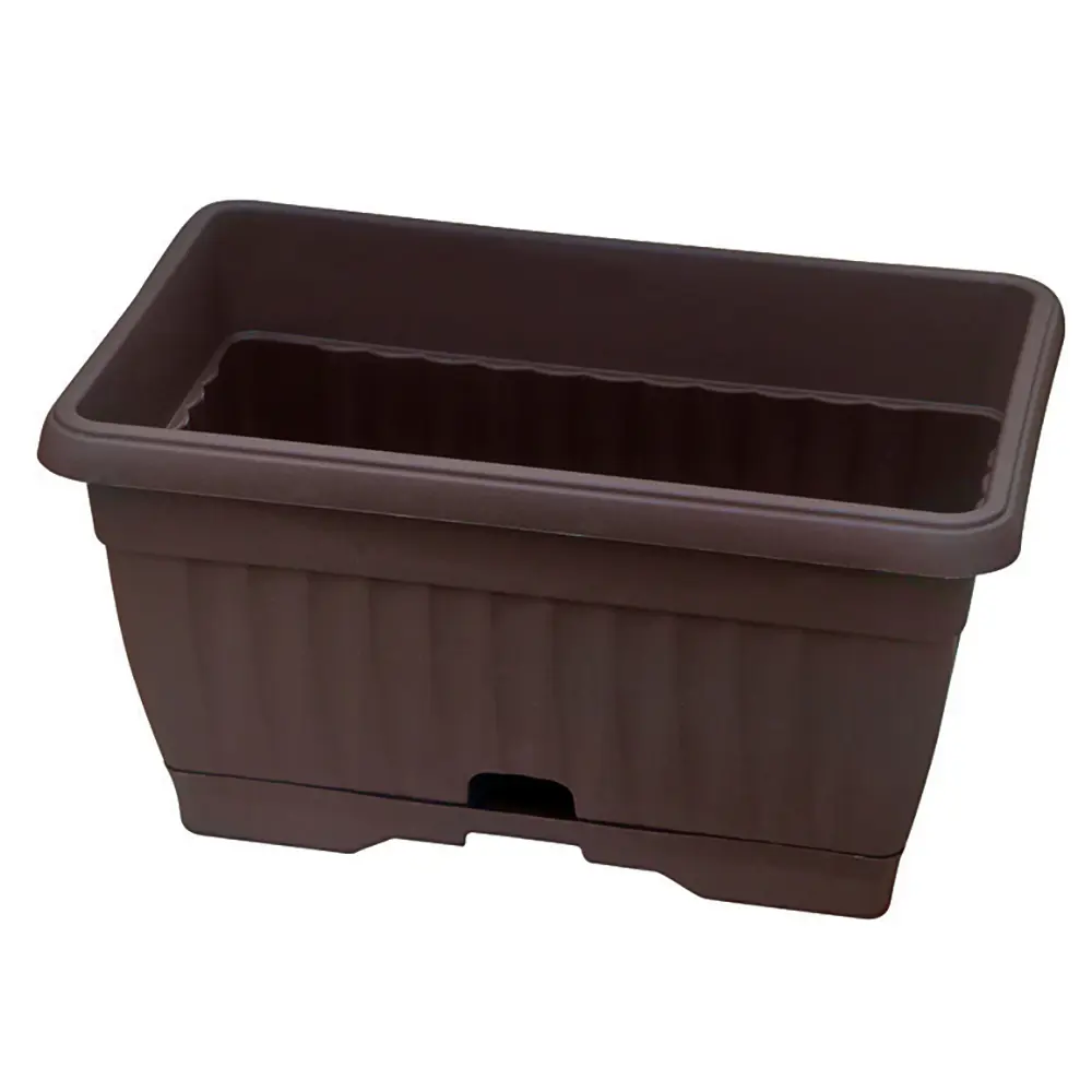 Балконный ящик 19.5x16x30 см v9.3 л пластик коричневый Santreyd STLM-2118204