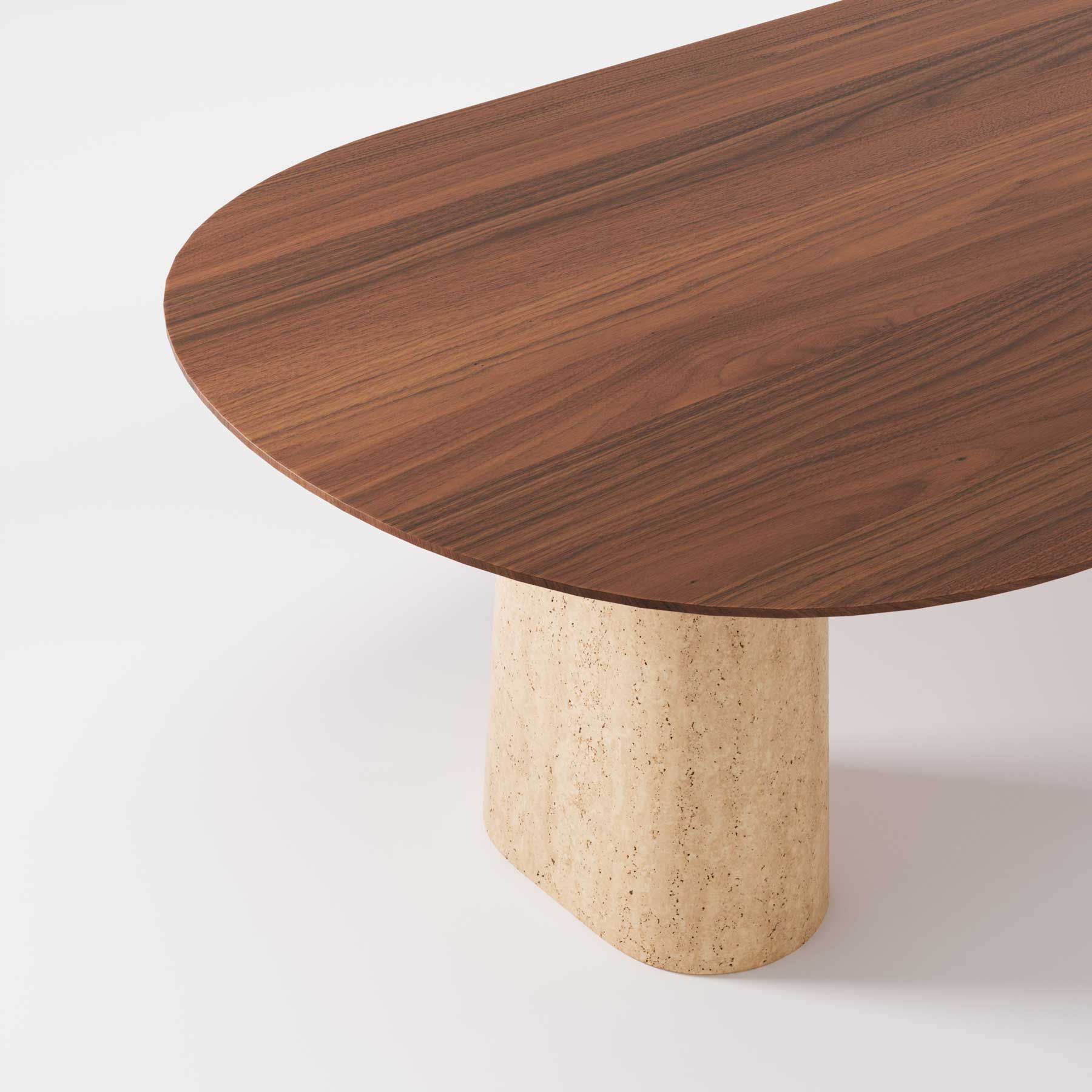 Деревянный овальный стол с травертиновым основанием Wewood Anchor ARCH-00015145 - Вид №8