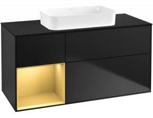 Villeroy&Boch Тумба под раковину Прямоугольная версия F702HFPD Finion Black Matt Lacquer