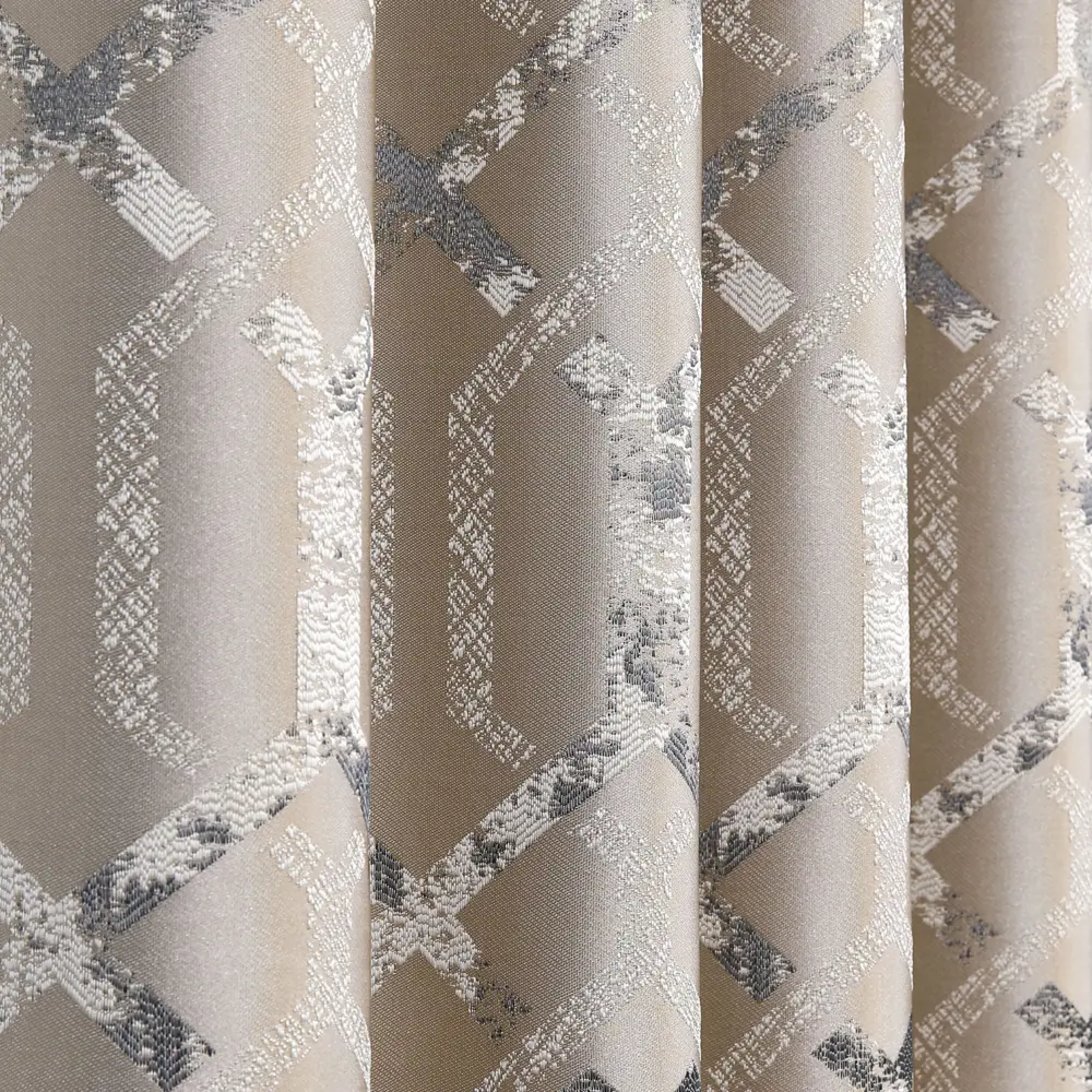 MIAMOZA Штора Jane бежево-серая на ленте 160x280 см 89376208 STLM-1461425 - Вид №2